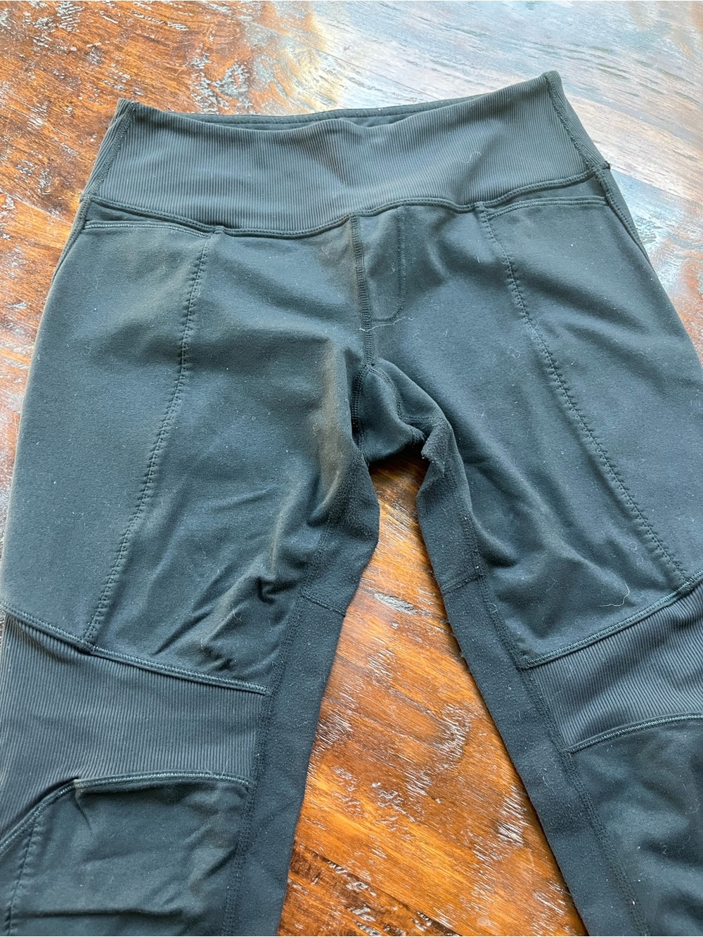 Lululemon Rare Discontinued Black Moto Panel Leggings Ankle Zip Size 6 - Picture 2 of 7